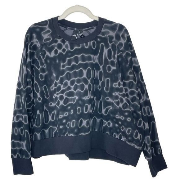 Adidas 11 Honoré Sweatshirt Women's Plus 1X Black Grey Pullover Animal Prt $120 - Picture 1 of 11